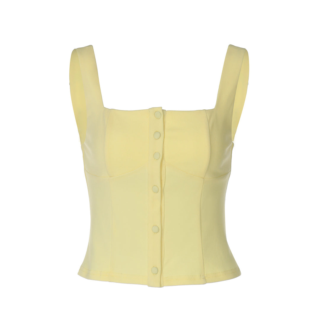 Damen Tailliertes Top mit Knopfdetail EB