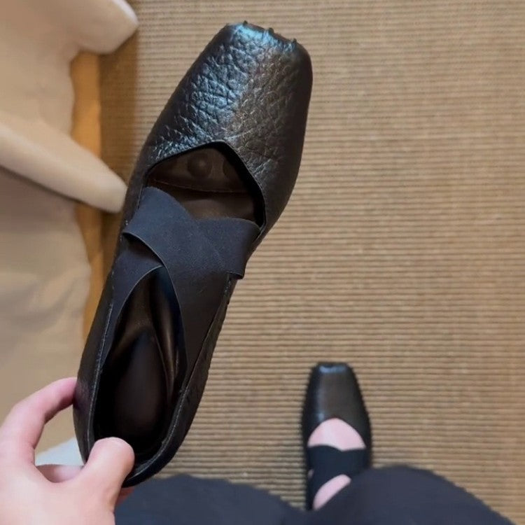 Damen elegante Ballerinas mit verstellbarem Riemen und weichem Innenteil EB