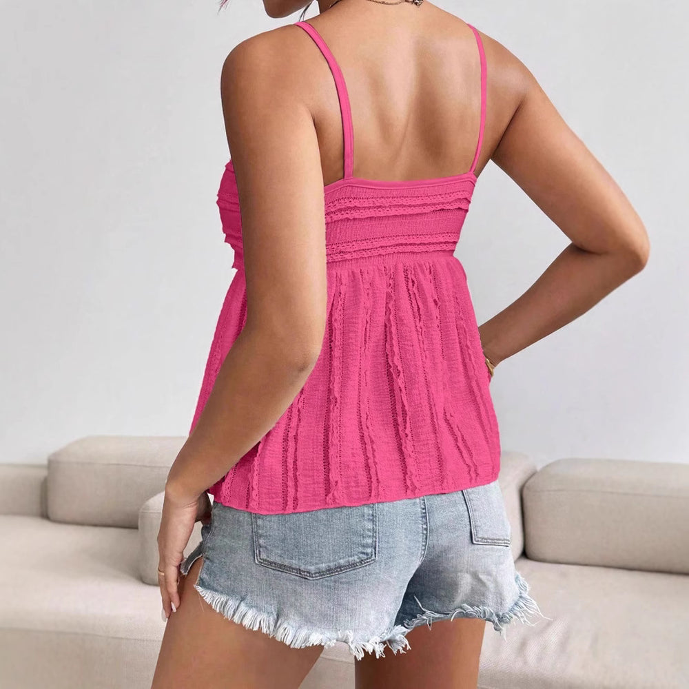 Damen luftiges Sommeroberteil mit Raffung und Spaghettiträgern EB