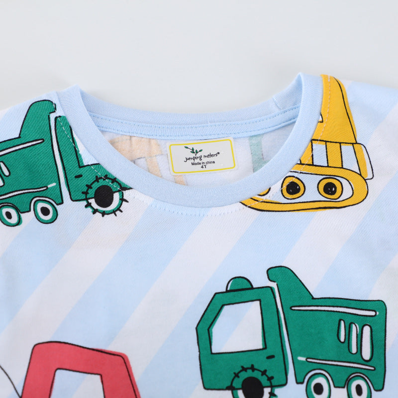 Jungen T-Shirt mit lebhaften Baufahrzeug-Motiven EB