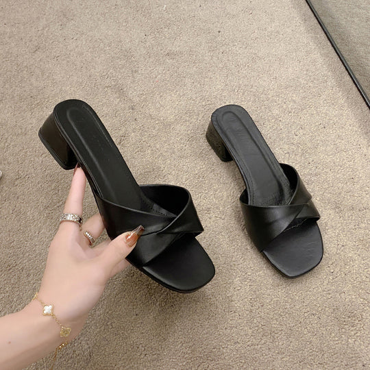 Damen Trendige Slingback Sandalen mit elegantem Kreuzriemen EB