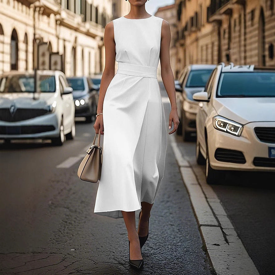 Damen Elegantes Maxikleid mit modernem Schnitt und feinen Plissée-Details EB