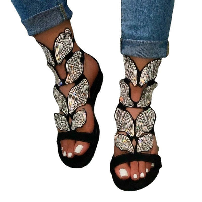 Damen Sandalen mit funkelnden Strass-Applikationen EB