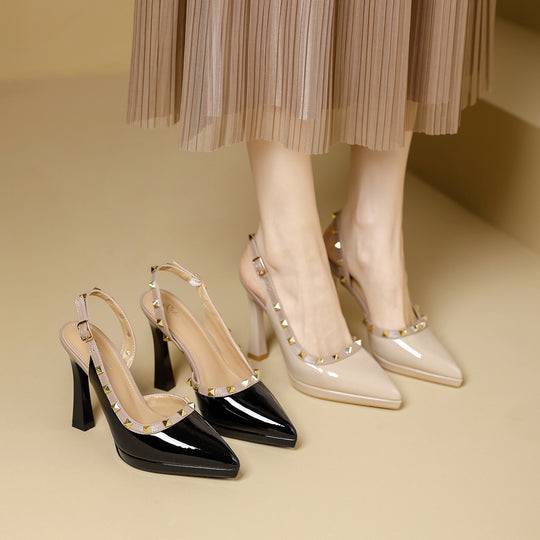 Damen Slingback-Pumps mit dekorativem Schmuckdetail EB