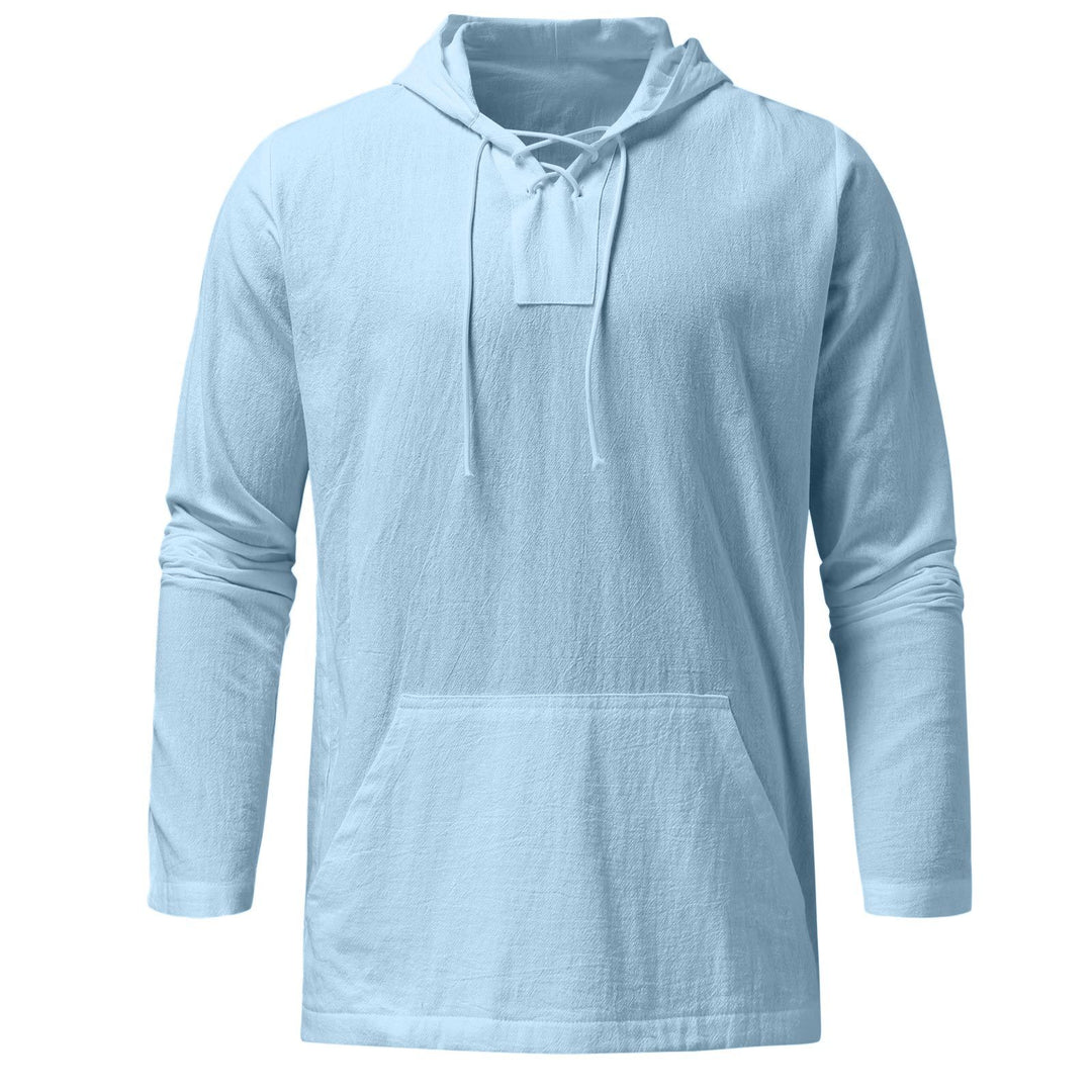 Damen lässiger Langarm-Hoodie mit Kängurutasche und Kapuze EB