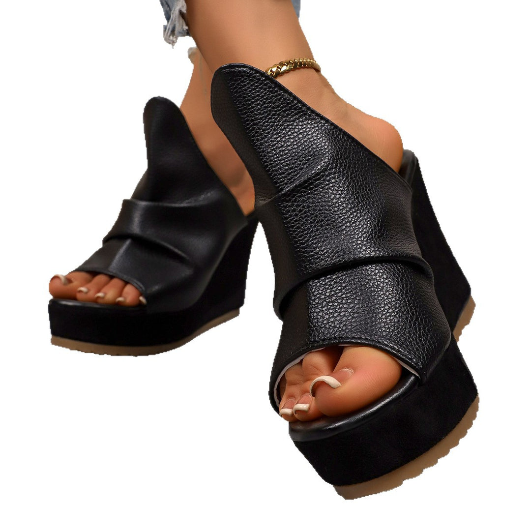 Damen Wedge-Pantoletten mit modernem Riemchen-Design und rutschfester Sohle EB