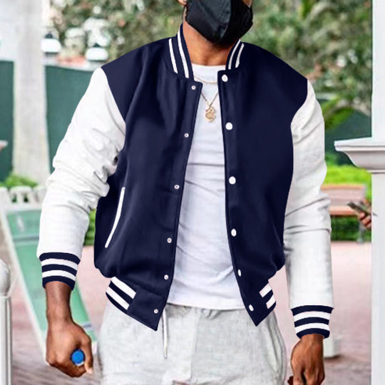 Herren Varsity-Jacke mit kontrastierenden Ärmeln und sportlichem Design EB