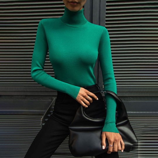 Damen Modischer Rollkragenpullover aus weicher Baumwolle EB