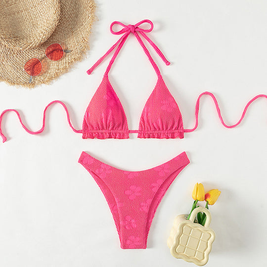Damen Triangel-Bikini mit raffinierten Rüschen- und Bindedetails EB
