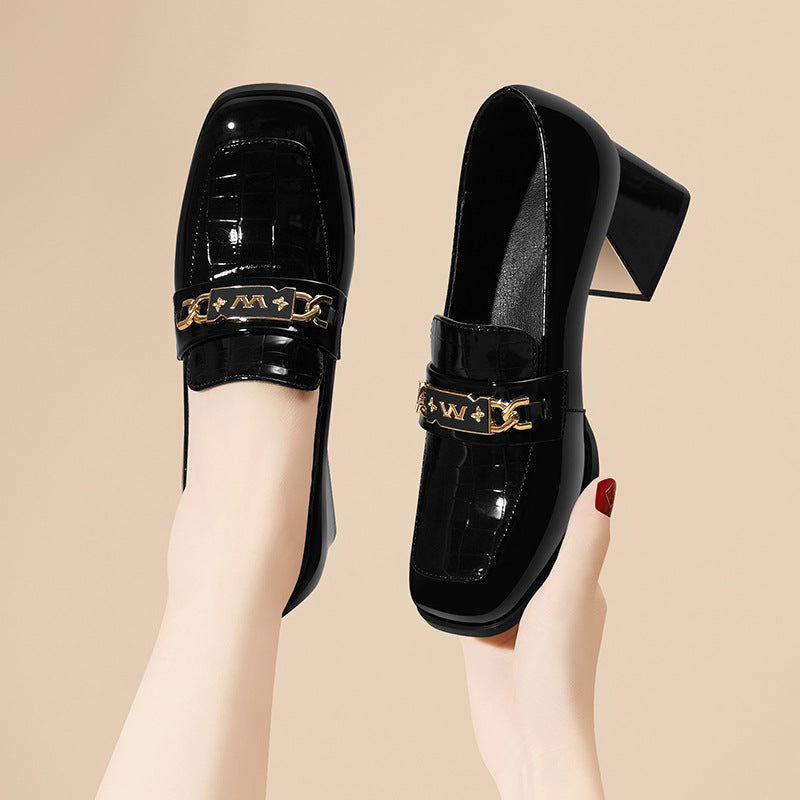Damen Elegante und bequeme Absatzschuhe mit modischem Riemen EB