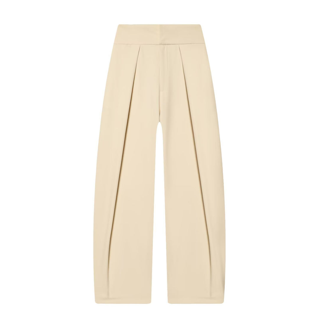 Damen elegante weite Hose mit feinen Falten EB