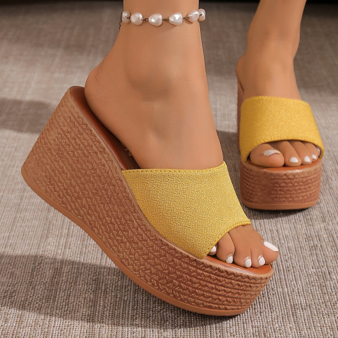 Damen Komfortable Plateau-Sandalen mit breitem Obermaterial und rutschfester Sohle EB