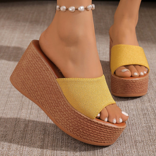 Damen Komfortable Plateau-Sandalen mit breitem Obermaterial und rutschfester Sohle EB