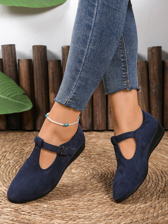 Damen Elegante Mokassins mit modischem Riemendesign EB