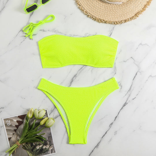 Damen Bandeau Bikini mit strukturierter Oberfläche EB