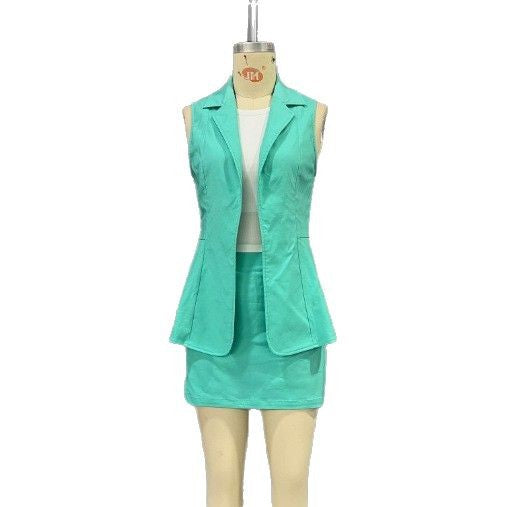 Damen Zweiteiliges Blazer- und Rock-Set mit modernem Schnitt EB