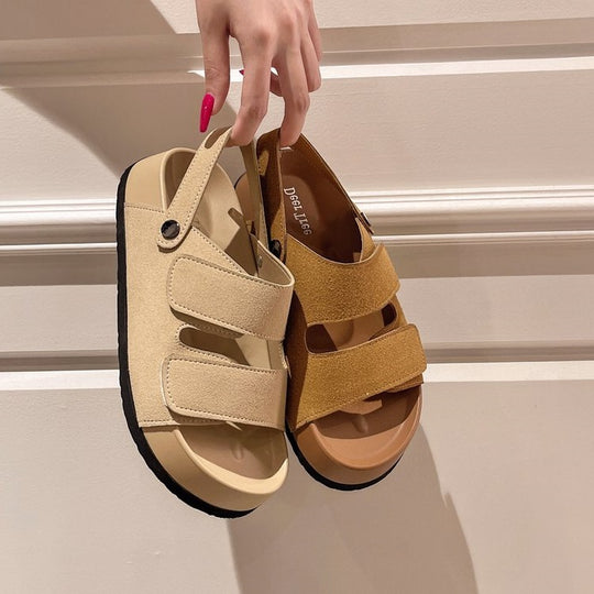 Damen Komfortable Velours-Sandalen EB