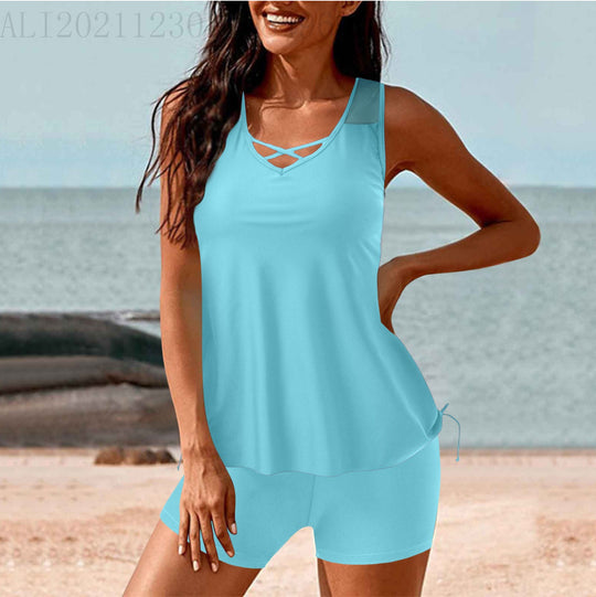 Damen Sportlicher Tankini mit Shorts EB