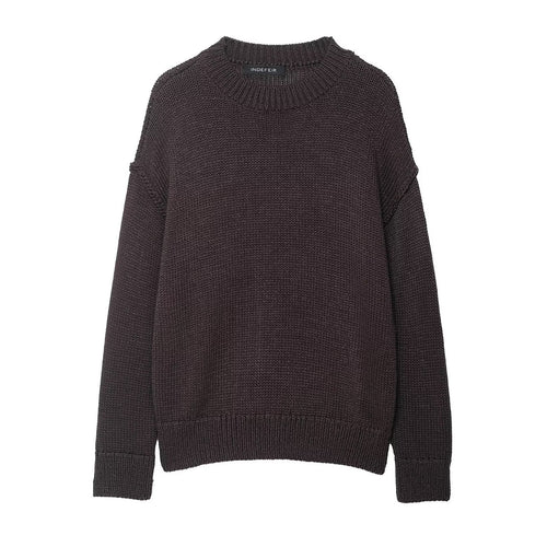 Damen lässiger Pullover mit Oversized-Schnitt und strukturiertem Muster EB