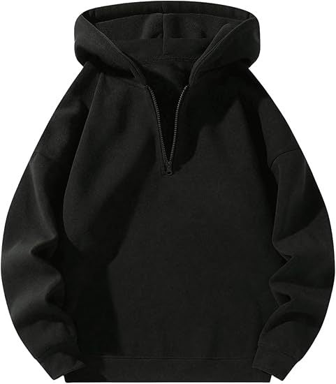 Herren sportlicher Kapuzenpullover mit halbem Reißverschluss EB