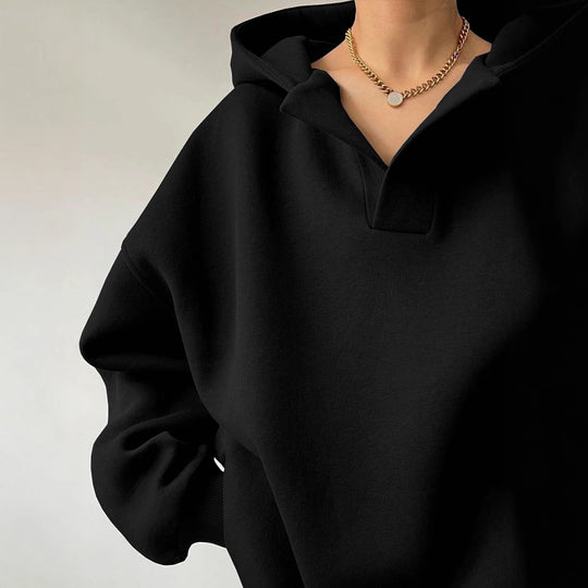 Damen Oversized Kapuzenpullover mit modischem Schnitt und legerem Look EB