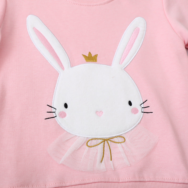 Mädchen Sweatshirt mit niedlichem Hasenmotiv EB