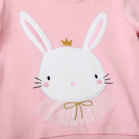 Mädchen Sweatshirt mit niedlichem Hasenmotiv EB