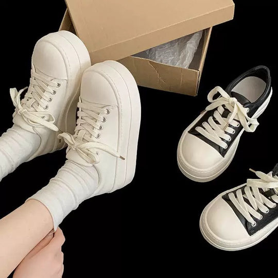 Damen Plateau-Sneaker mit modischem Design und bequemer Dämpfung EB