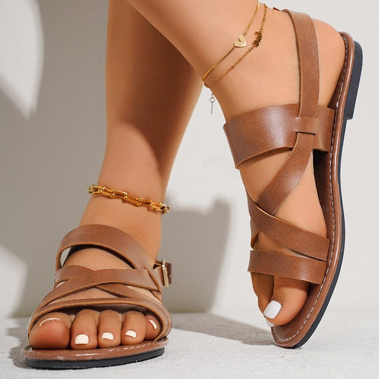Damen Riemchen-Sandalen mit komfortablem Fußbett und eleganter Schnallenverzierung EB