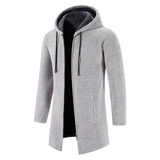 Herren modische Premium-Fleecejacke mit Kapuze und seitlichen Taschen EB