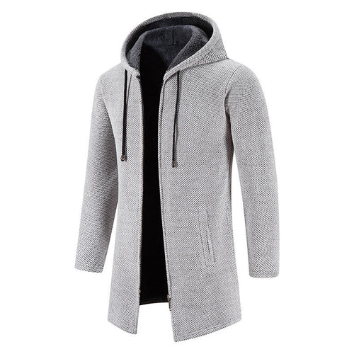Herren modische Premium-Fleecejacke mit Kapuze und seitlichen Taschen EB