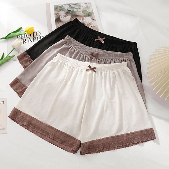 Damen Lässige Shorts mit dekorativem Spitzenbesatz EB