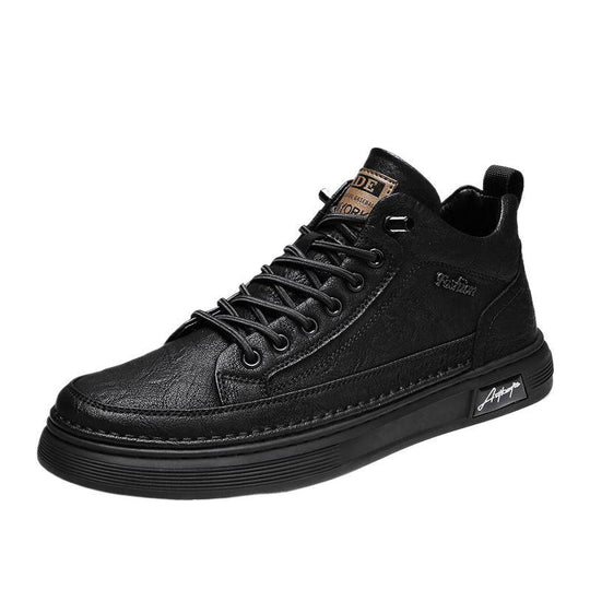 Herren trendige High-Top Sneaker mit robustem Leder-Obermaterial und dämpfender Sohle EB