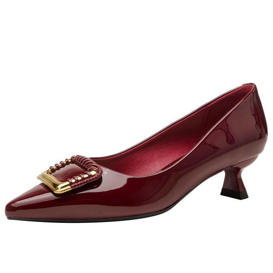 Damen elegante Pumps mit modischer Schnallenapplikation EB