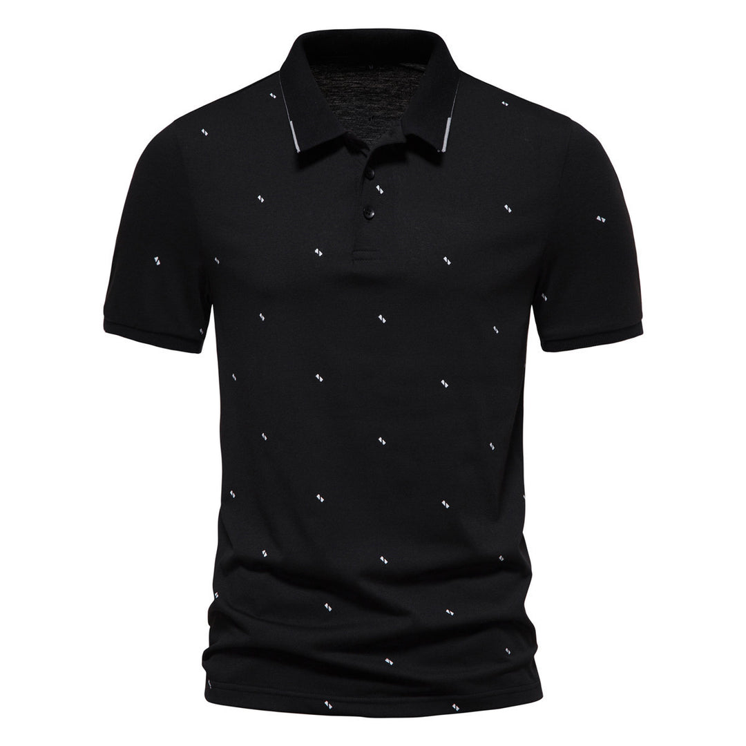 Herren Polohemd mit modischem Druck und hochwertigem Baumwollmaterial EB