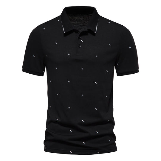 Herren Polohemd mit modischem Druck und hochwertigem Baumwollmaterial EB