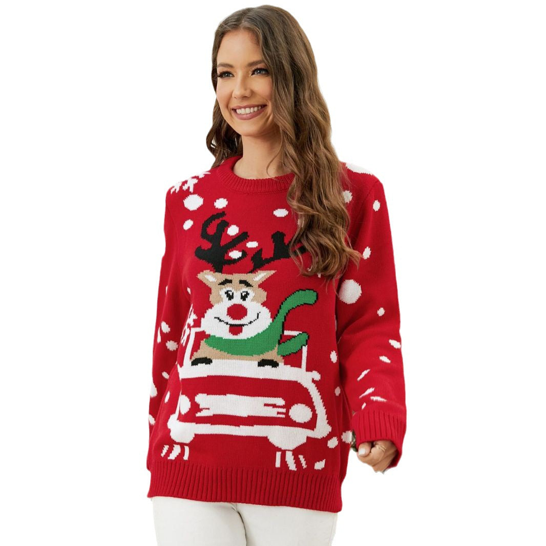 Damen Pullover mit festlichem Reindeer-Design EB