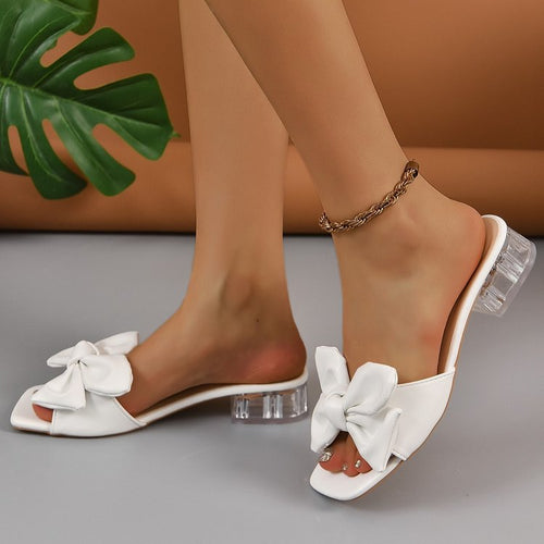 Damen elegante Slipper mit modischem Schleifendetail EB