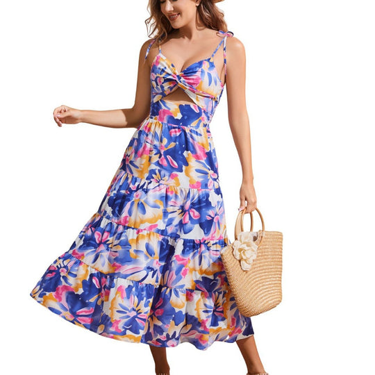 Damen Maxikleid mit Rüschen und verspieltem Schnitt EB