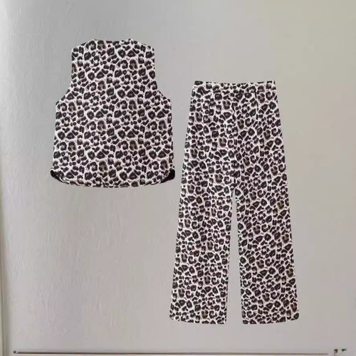 Damen Weite Leoprint-Hosen EB