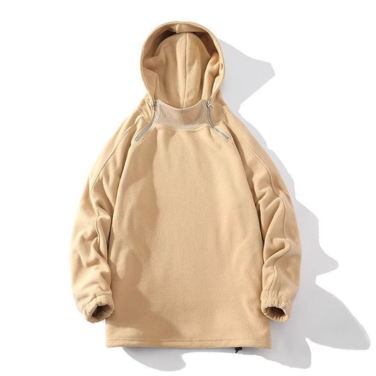 Herren Fleece Hoodie mit Reißverschluss und hohem Kragen EB