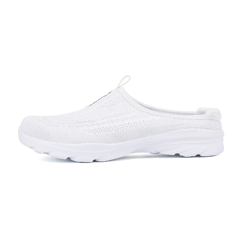 Damen nan gestrickter Mule-Sneaker mit offenem Fersenkragen, elastischem Einstieg und gepolsterter Laufsohle EB