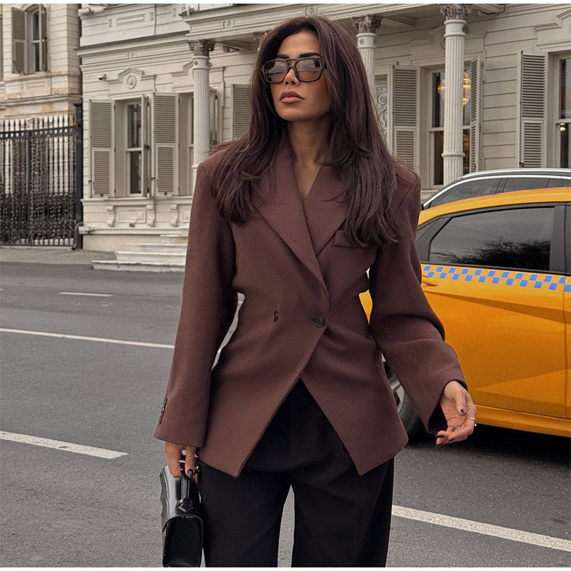 Damen klassischer, taillierter Blazer EB