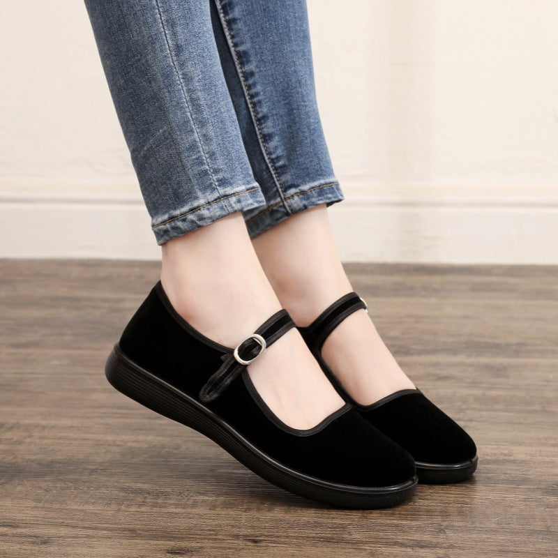 Damen Bequeme Velours-Schuhe EB