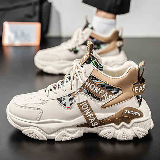 Damen Sportliche Chunky Sneakers mit modischem Design und rutschfestem Sohlenprofil EB