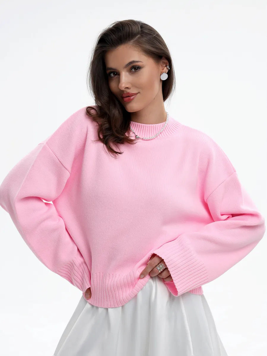 Damen Bequemer Pullover mit Oversized-Schnitt und breiten Ärmeln EB