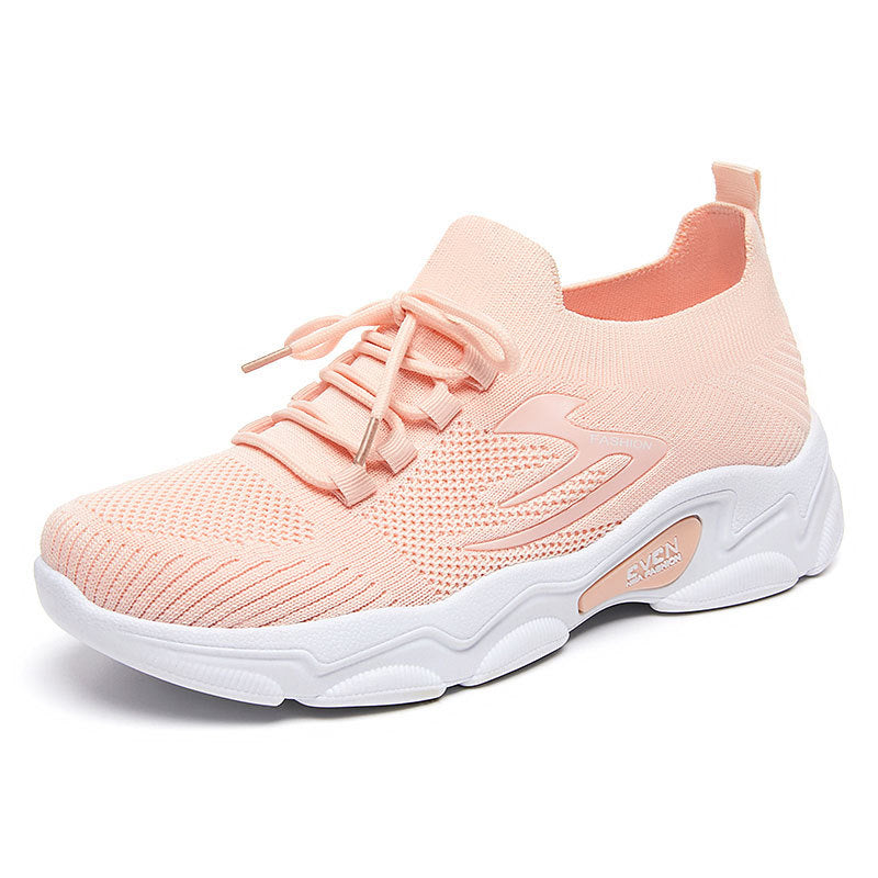 Damen Sportliche Sneakers mit atmungsaktiver Strickoberfläche EB