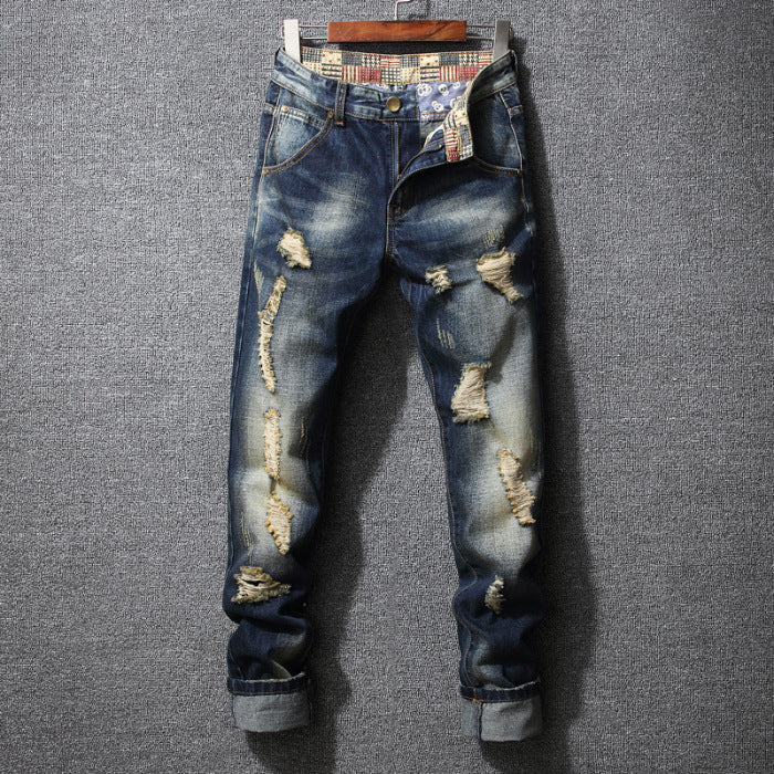 Herren Zerrissene Denim-Jeans mit lässigem Schnitt EB