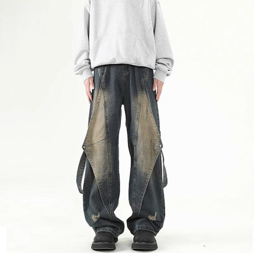 Damen Weit geschnittene Jeans mit abnehmbaren Seitenteilen EB