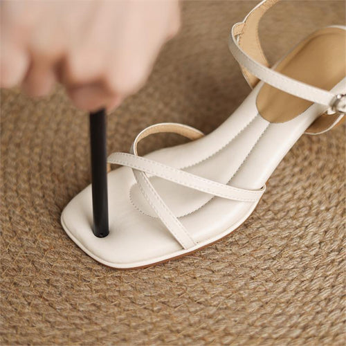 Damen elegante Slingback Sandalen mit modischem Absatz EB